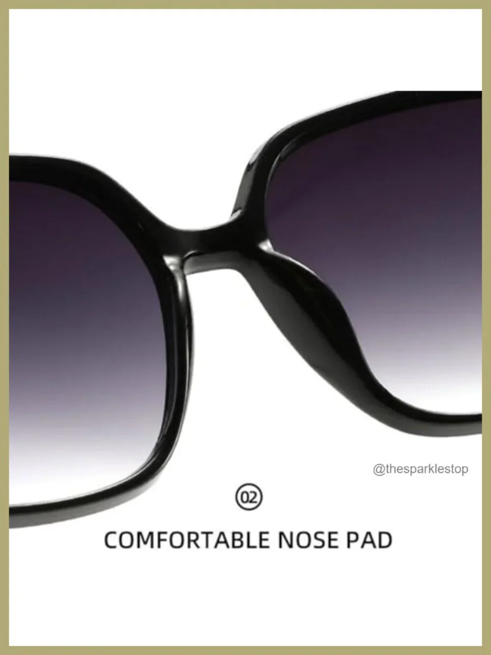 Retro Square Sunglasses Oversized Gradient UV400 Metal Frame